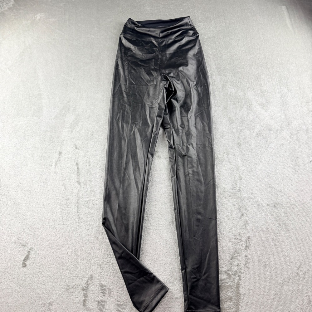 OFFLINE by Aerie Women's XS Real Luxe Hi-Rise Faux Leather Leggings Black 03873